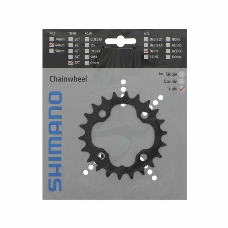 Shimano, Kettenblatt, 22-4, Deore, FC-M590, 22 Zahn, 9-fach